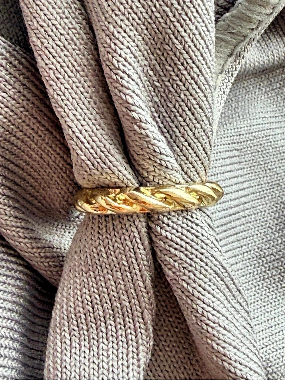 Gold Tone Twisted Rope Ring | Size 6 | Minimalist Stackable Band